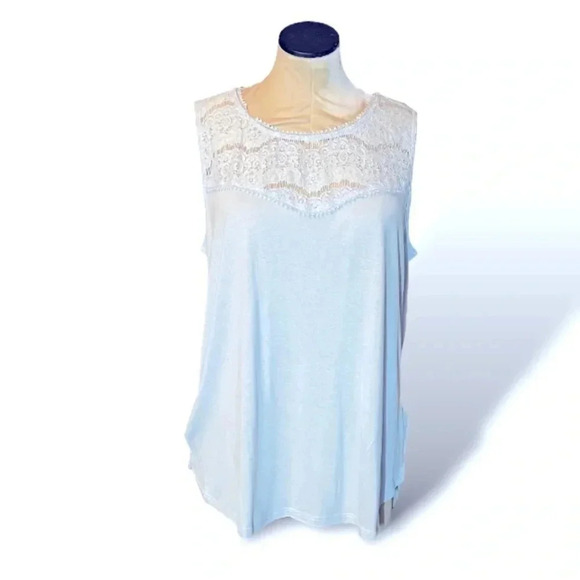 BUNDLE FOR FREE H&M Light Blue Sleeveless Top - Picture 1 of 6